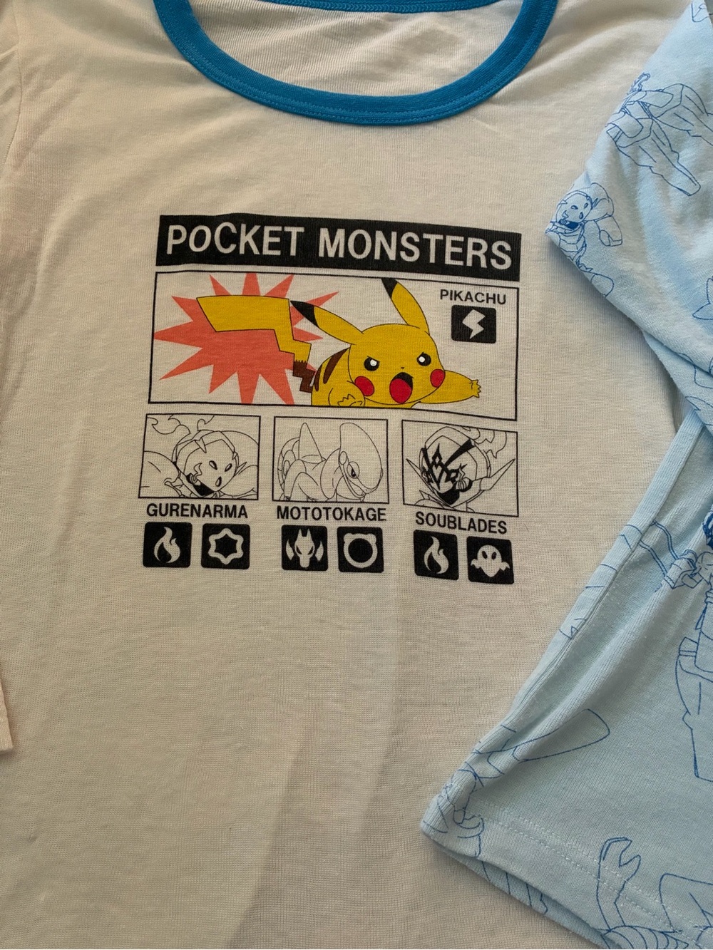 Pokemon Pocket Monsters Long‎ Sleeve Shirts Kids Small Pikachu Anime Japan 130 - Picture 6 of 8